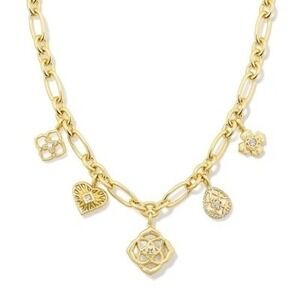 Kendra Scott Lacie Charm Necklace Gold Ivory Mother of Pearl Paperclip Chain